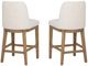 Linon Torres 2-Piece Cream/Natural Brown Upholstered Counter Stool Set-5