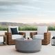 Sunset West Havana Aged Tobacco Resin Wicker Outdoor Club Chair with Canvas Flax Cushion-3