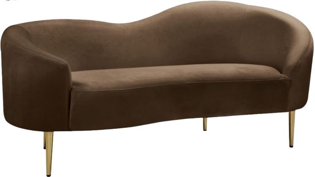 Meridian Furniture Ritz Brown Velvet Loveseat-0