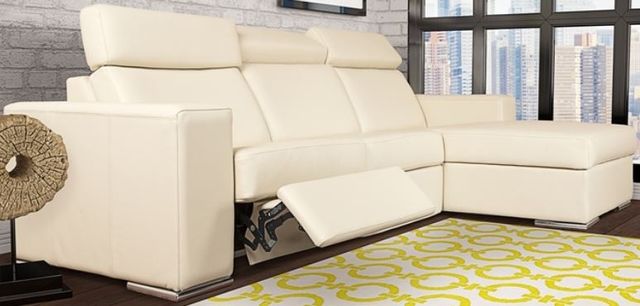 Fornirama 4710 3-Piece Off-White Reclining Sectional with Adjustable Headrest Set-0
