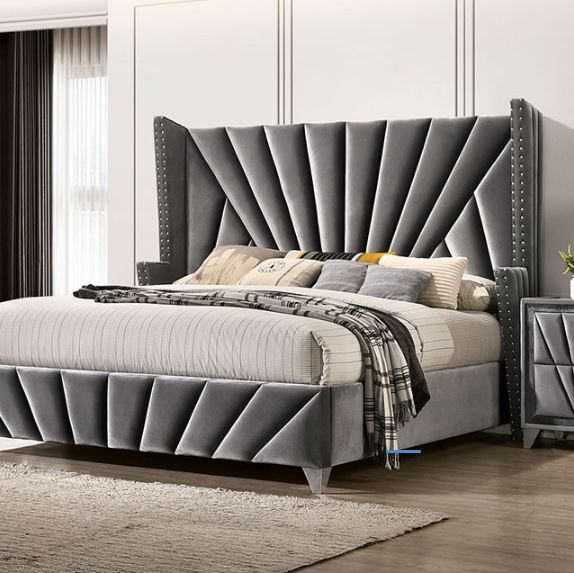 Furniture of America® Carissa Gray Queen Bed-3