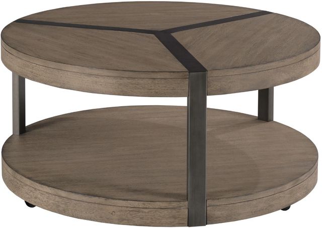 Hammary® Sandler Colt Gray Round Coffee Table-0