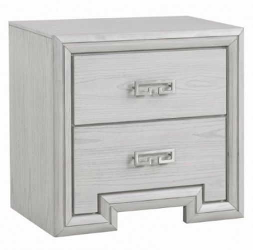 Furniture of America® Basilone Rustic White Nightstand-0