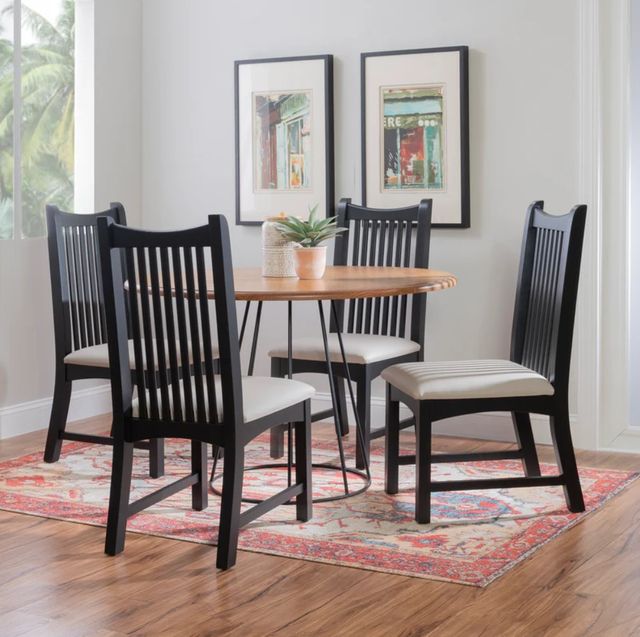 Linon Andy 2-Piece Black Upholstered Side Chair-1