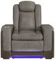 Elements International Lantana Brown/Rocky Gray Power Recliner with Power Headrest-3