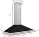 ZLINE 48" Fingerprint Resistant Satin Stainless Steel Convertible Range Hood with Black Matte Shell and Stainless Steel Handle-1