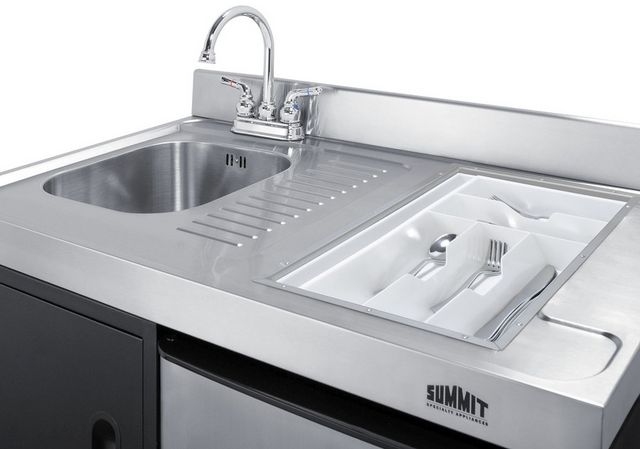 Summit® 63" Black and Stainless Steel All-In-One Kitchenette-5
