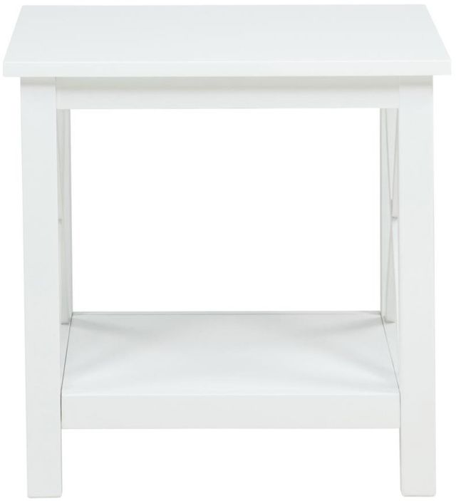 Coaster® Skyview White Square End Table with Shelf-1