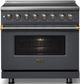 Viking® 5 Series 36" Cast Black Pro Style Induction Range with Brushed Brass Trim-3