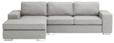 Zuo® Modern Brickell 2-Piece Light Gray Left-Arm Facing Sofa Sectional and Chaise-1