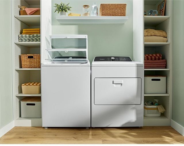 Whirlpool® White Top Load Washer & Gas Dryer Laundry Pair-2