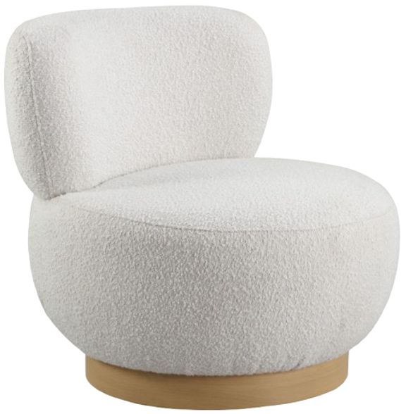 Meridian Furniture Calais Cream/Natural Boucle Fabric Accent Chair-0