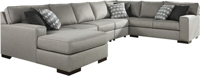 Benchcraft® Marsing Nuvella® 5-Piece Slate Left-Arm Facing Loveseat Sectional and Chaise-0