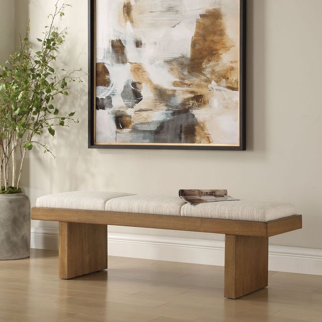 Uttermost® Haden Ivory Upholstery Bench-1