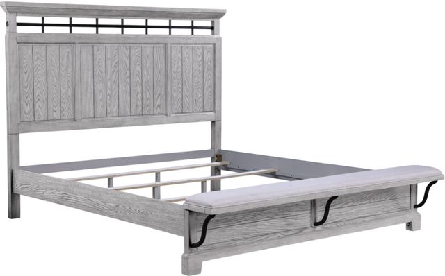 Crown Mark Beckett Light Gray King Panel Bed-1
