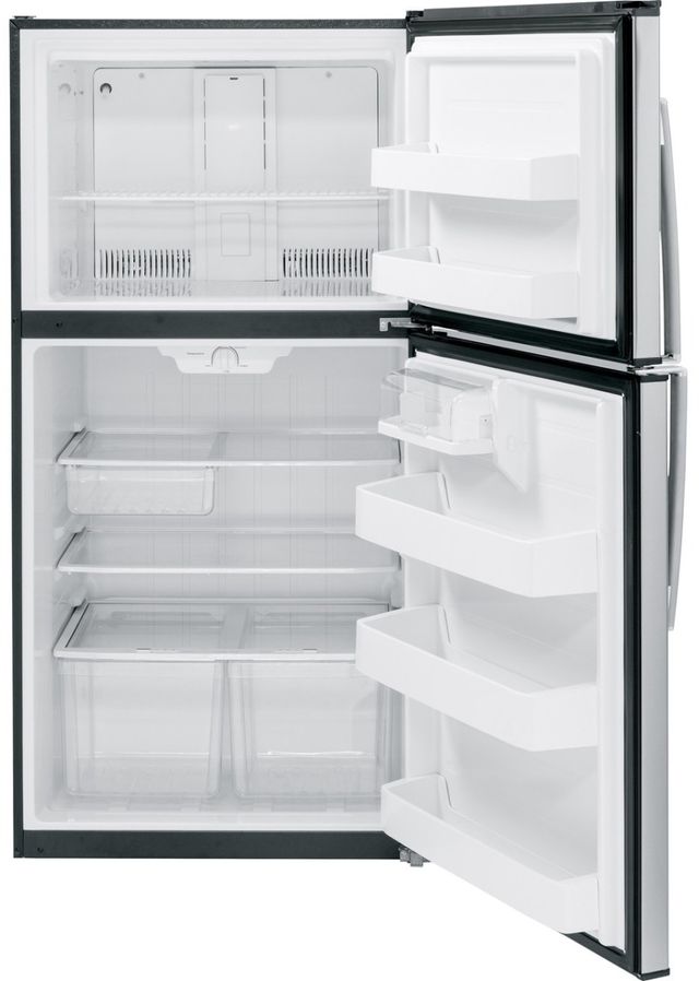 GE® 33 in. 21.2 Cu. Ft. Stainless Steel Top Freezer Refrigerator-3
