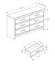 Monarch Specialties Inc. Grey Reclaimed 6-Drawer Dresser-2