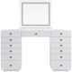 TOV Furniture Hollywood 2-Piece White Small Desk with LED Panel Vanity Set-0