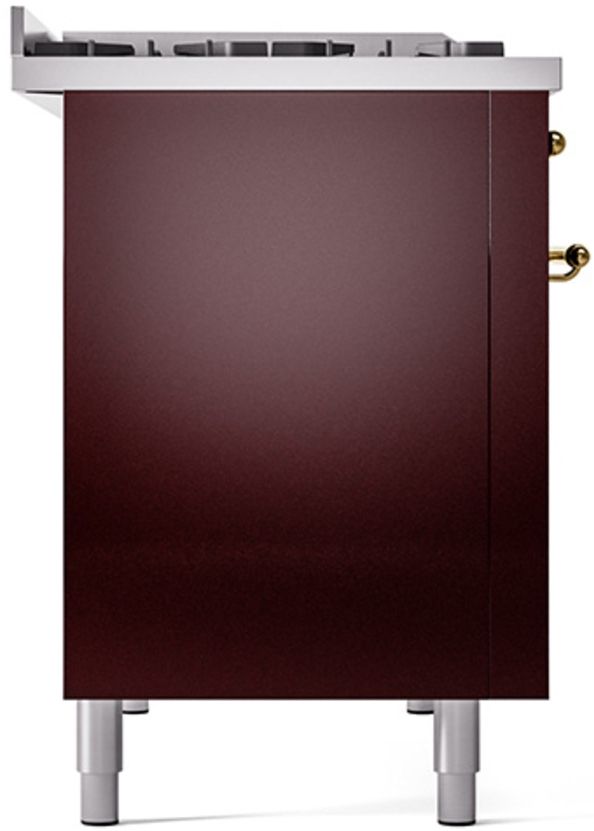 Ilve® Nostalgie II Series 48" Burgundy Pro Style Dual Fuel Range-3