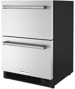 KitchenAid® 4.29 Cu. Ft. Stainless Steel Undercounter Double Drawer Refrigerator/Freezer-2