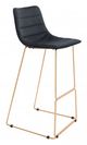 Zuo® Adele Black and Gold Bar Chair-0