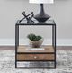 Liberty Furniture Bedford Glass Top End Table with Black/Weathered Oak Base-1