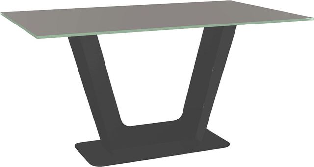 Amisco Customizable Amelia 60" Rectangular Dining Table with 0.5" Taupe Glass Top-0