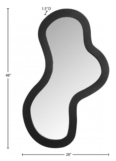 Meridian Furniture Oblique Matte Black 48" Accent Mirror-4