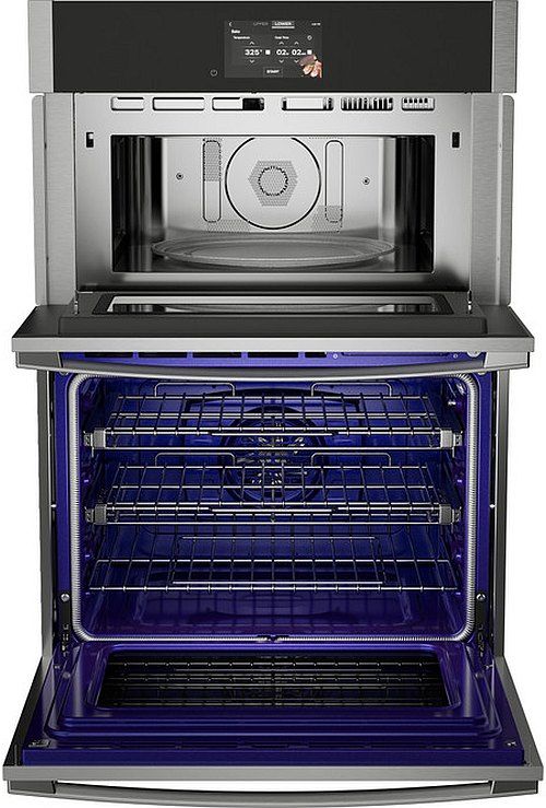 GE Profile™ 30" Stainless Steel Oven/Microwave Combo Electric Wall Oven with Convection-1