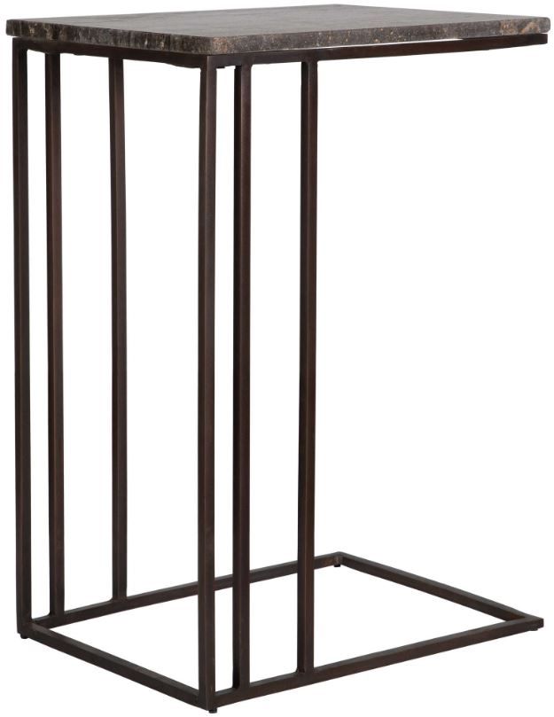 Uttermost® Theodore Titanium Accent Table with Dark Bronze Base-0