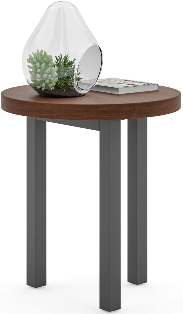 homestyles® Merge Mahogany End Table with Gray Metal Legs-2