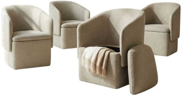 Liberty Furniture Accent Dining 4-Piece Nathan Cloud/Nathan Sand Dining Arm Chair Set-0