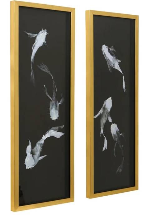 Stylecraft 2-Piece Black/Gold/Gray Wall Art Set-0