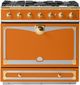 La Cornue CornuFé 90 Albertine 36" Quintessential Orange Pro Style Dual Fuel Range with Polished Brass Trim-0