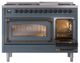 Ilve® Nostalgie II Noblesse 48'' Blue Gray Pro Style Dual Fuel Range with Burnished Trim-4