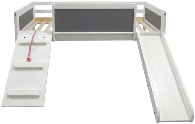 Donco Kids Art & Play Dark Gray/White Wash Junior Twin Low Loft-2