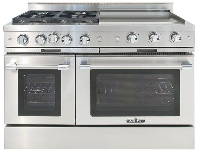 Capital Cooking™ Classic Chef 48" Stainless Steel Sealed Burner Pro Style Gas Range with 24" Griddle-0