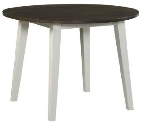 American Wholesale Furniture Gray Round Dining Table with White Base-0