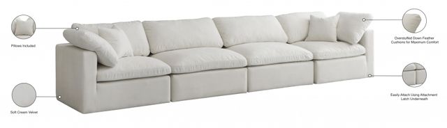 Meridian Furniture Plush 4-Piece Cream Modular Sectional-2