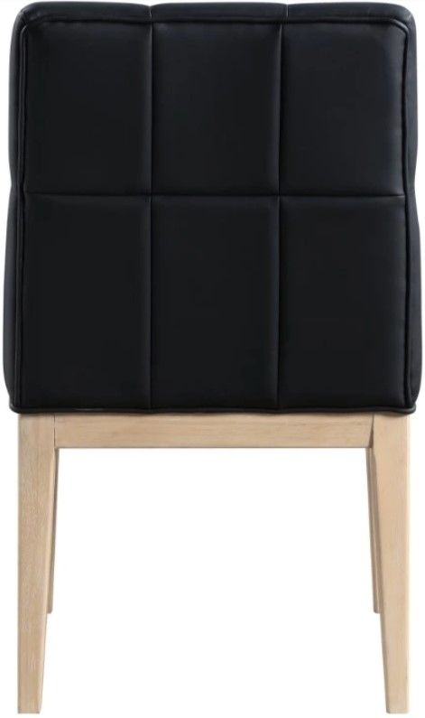 Meridian Furniture Adrian Black/Natural Leather Upholstered Dining Side Chair-4