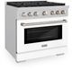 ZLINE Paramount 36" Satin Stainless Steel Pro Style Dual Fuel Range with White Matte Door-2