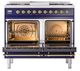 Ilve® Nostalgie II Noblesse 40'' Midnight Blue Pro Style Dual Fuel Range with Brass Trim-1