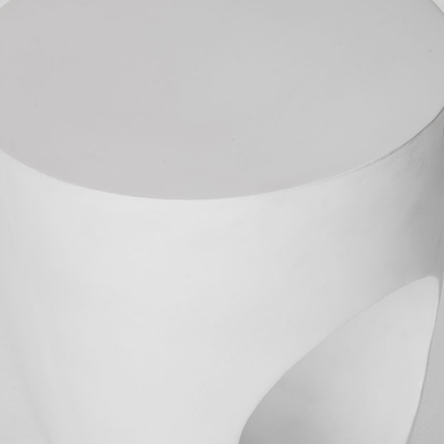 Moe's Home Collection Aylard Cream White Fiberstone Outdoor Stool-3