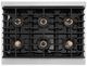 ZLINE Autograph Edition Paramount 36" 5.2 Cu. Ft. Satin Stainless Steel Gas Range with 6 Burner DuoPro™ Cooktop and Convection Gas Oven with White Matte Door and Champagne Bronze Accents-2