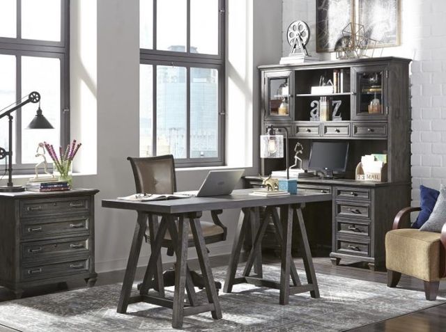 Magnussen Home® Sutton Place Weathered Charcoal Gray Door Bookcase-1