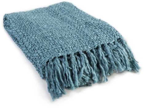 Surya Tobias Teal 51"x71" Throw Blanket-1