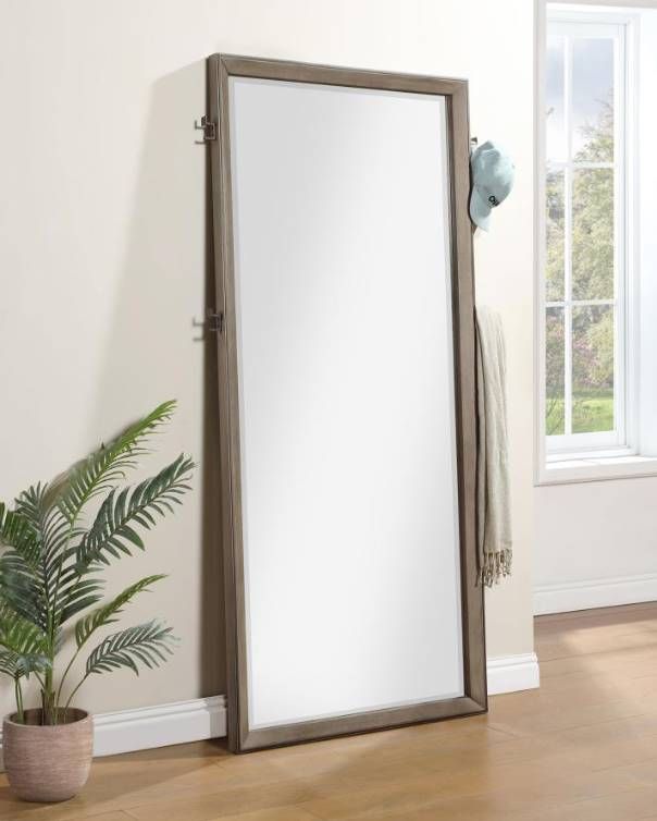 Coaster® Dark Bronze/Washed Oak Floor Mirror-4