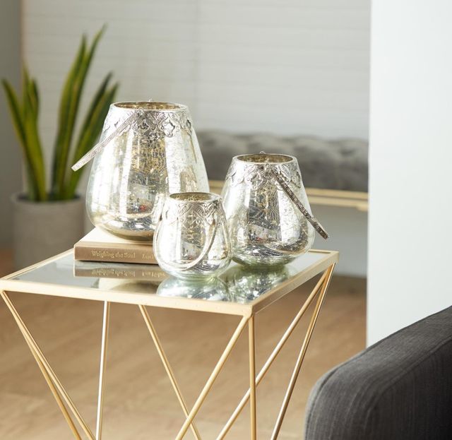 Deco Marche 3-Piece Silver Candle Lantern Set-3