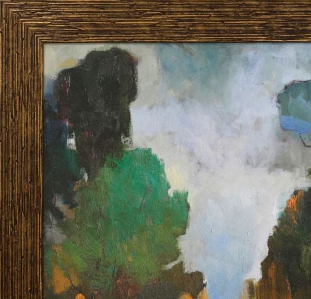 Stylecraft Blue/Dark Green/Green/Orange Framed Print-1