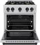 ZLINE Autograph Edition 30" Stainless Steel Pro Style Dual Fuel Range with Matte Black Accents-1